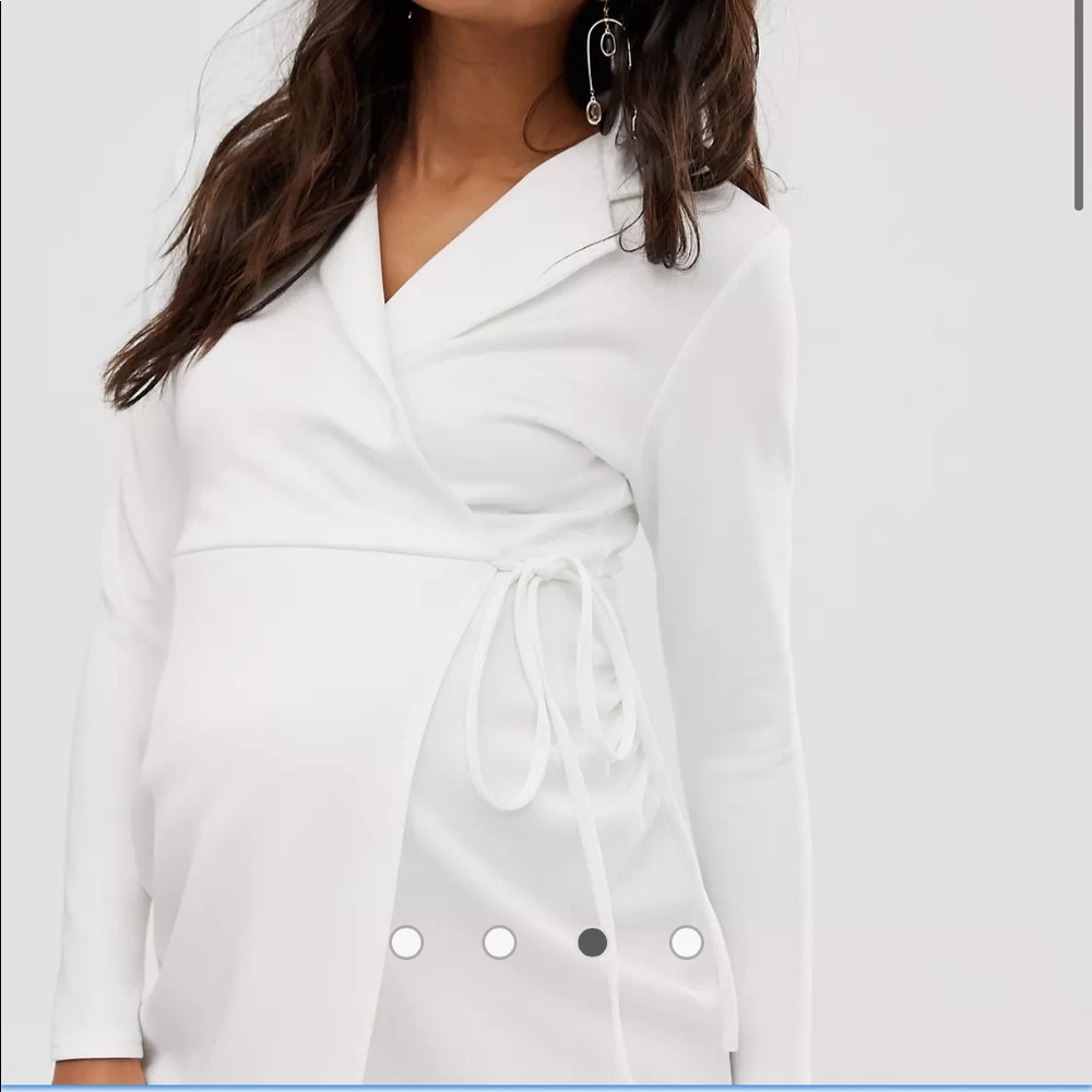 White Maternity Wrap Dress